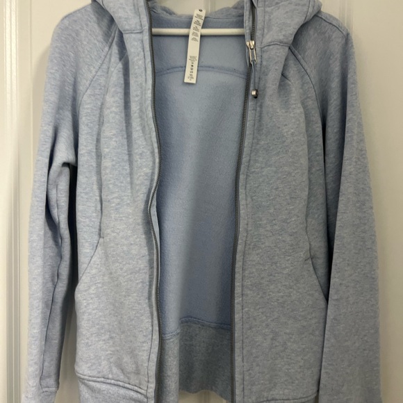 ✨🥰👉🏻 Rare - Lululemon Scuba Hoodie Color Full Zip Heathered Blue Linen Size 8 - Picture 7 of 14